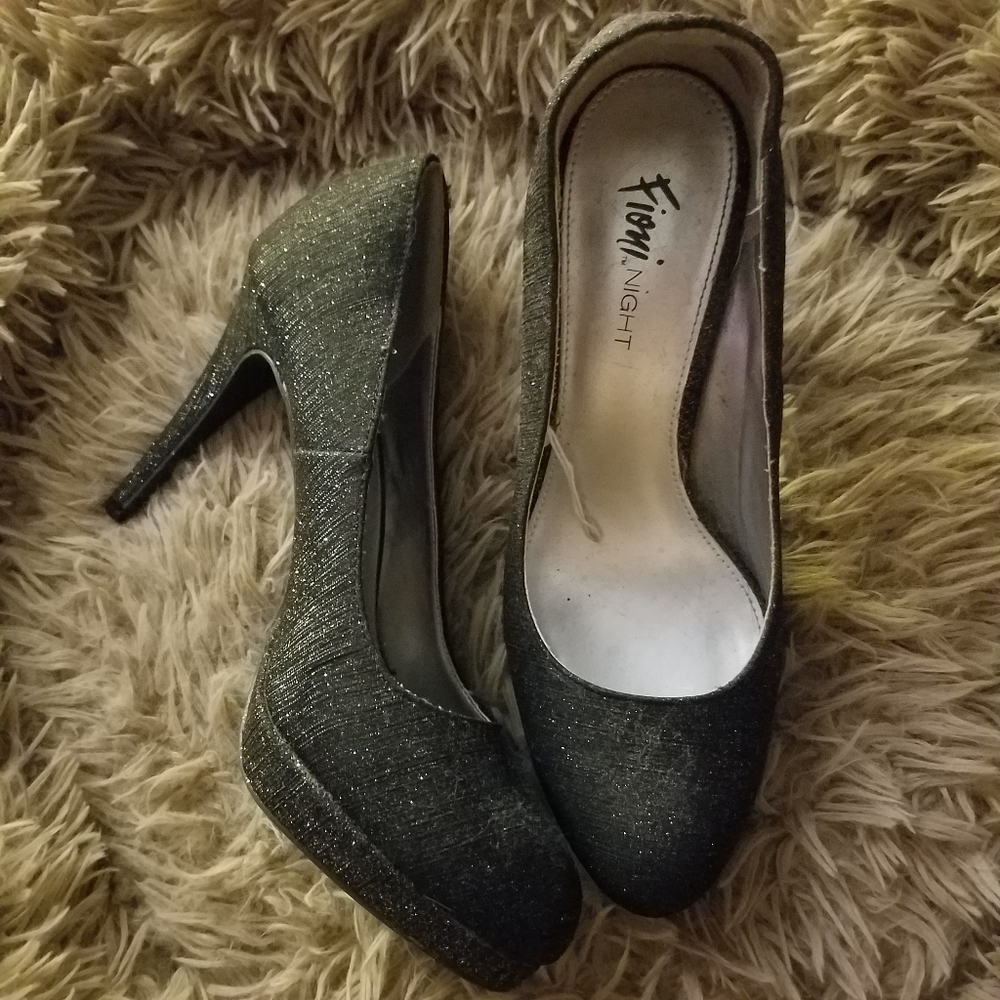 Dark Gray Sparkly Heels
